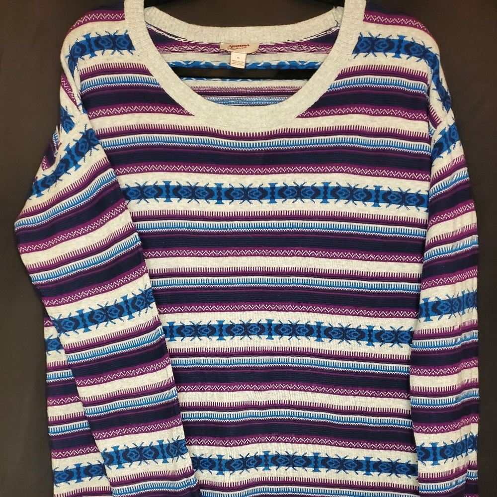 Arizona Brand- Sapphire, Plum, & Grey Sweater- Worn once, gently.